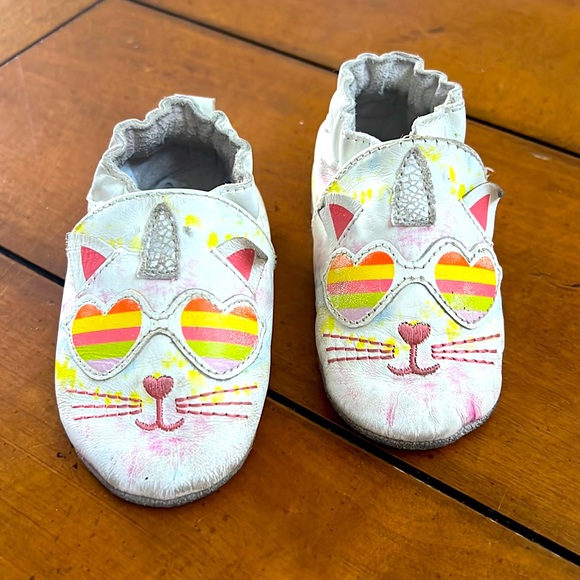 Robeez Shoes 325 Euc Robeez Real Leather Cool Unicorn Infant Shoes